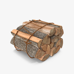 野营柴火堆木材堆摞高清图片