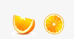 手绘切开的橙子矢量图素材