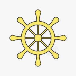 船舵素材黄色控制方向的简单的舵盘图案高清图片