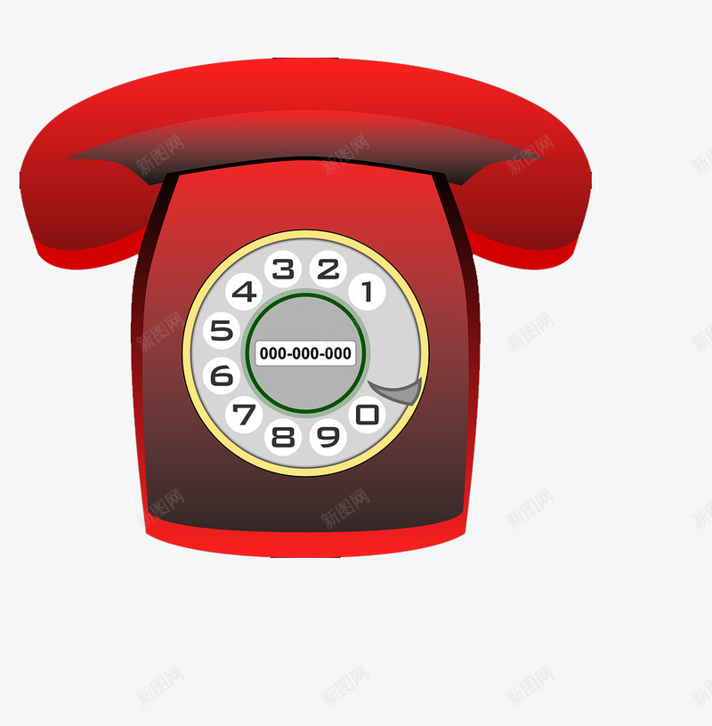 红色传统电话png免抠素材_新图网 https://ixintu.com 传统 电话 红色 通信