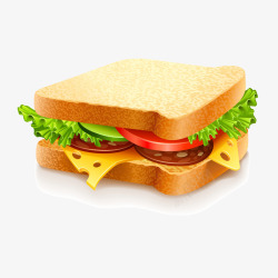 白色三明治快餐食物高清图片