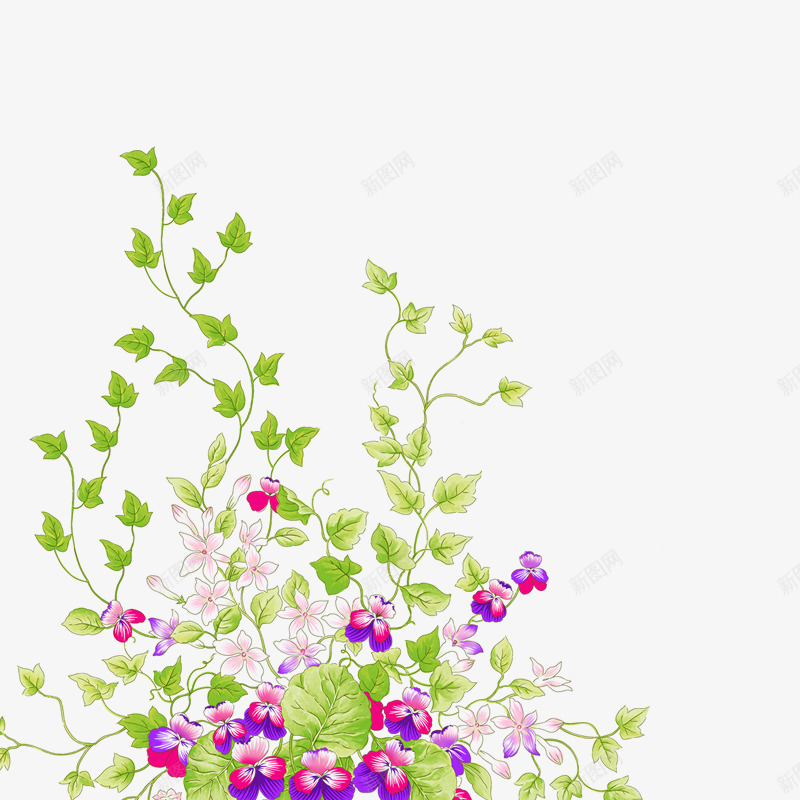 植物边角装饰png免抠素材_新图网 https://ixintu.com 植物 边角装饰