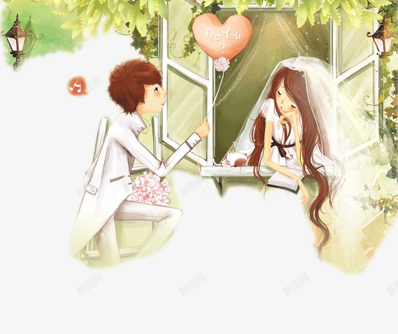 求婚现场png免抠素材_新图网 https://ixintu.com 卡通 婚礼 彩色 气球