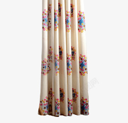 窗帘上的彩色花纹素材