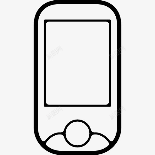 手机正面屏幕和一个圆形按钮图标png_新图网 https://ixintu.com 圆形的轮廓 屏幕 工具 工具和器具 工具按钮 手机 电话