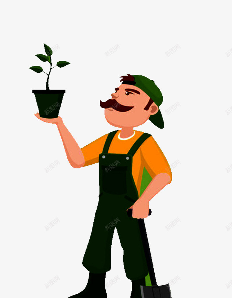 勤劳的工人png免抠素材_新图网 https://ixintu.com 勤劳 植树 爱护自然 绿色