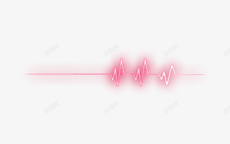心电图png免抠素材_新图网 https://ixintu.com 心电图 波折线 粉色 装饰图案