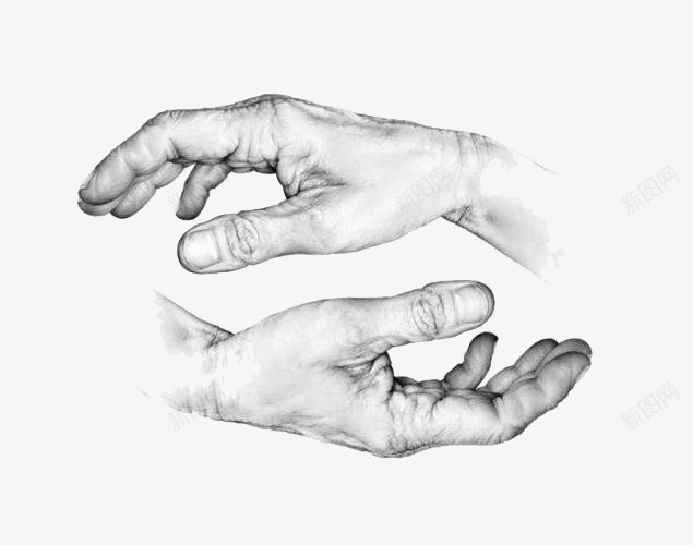 超写实苍老的手素描图案png免抠素材_新图网 https://ixintu.com 双手 素描 苍老的手 装饰图案 超写实 风格