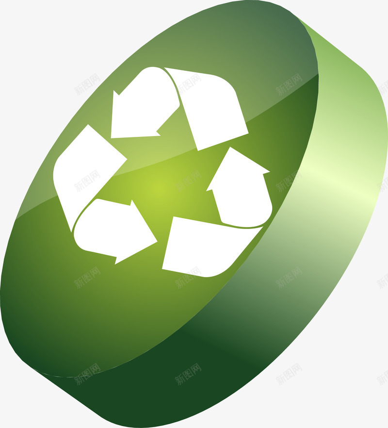 绿色循环利用标志图标png_新图网 https://ixintu.com logo 三角 低碳 回收 循环 标志 环保 环境 环境保护 生态 绿化
