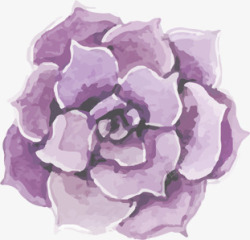 手绘紫色盛开花朵素材