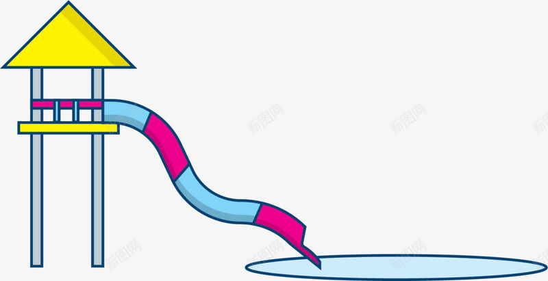 水上乐园扁平滑滑梯png免抠素材_新图网 https://ixintu.com 6月1号 儿童节 六一节 水上乐园 滑滑梯 玩滑滑梯 玩耍 童趣