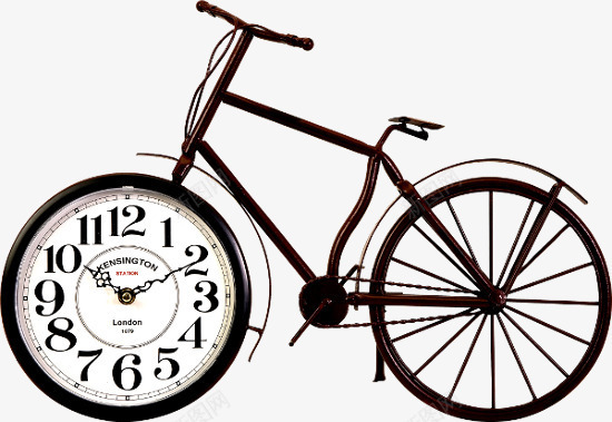 2017创意自行车时钟png免抠素材_新图网 https://ixintu.com 创意时钟 创意钟表 自行车时钟 自行车闹钟