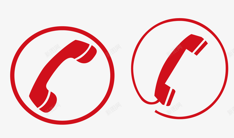 红色电话图标png_新图网 https://ixintu.com 圆形图标 形状圆图案图标 电话 电话图标 矢量素材 红色