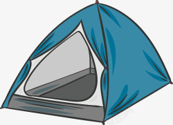蓝色三角帐篷素材