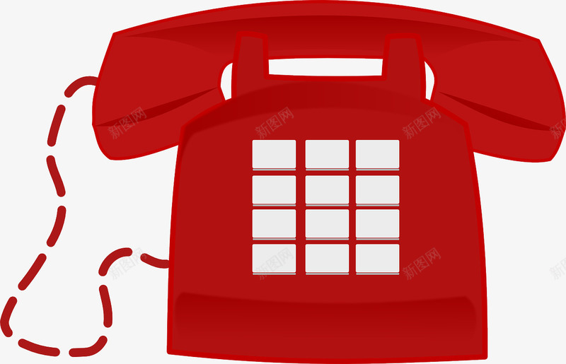 红色的电话机png免抠素材_新图网 https://ixintu.com 电话 红色 通信