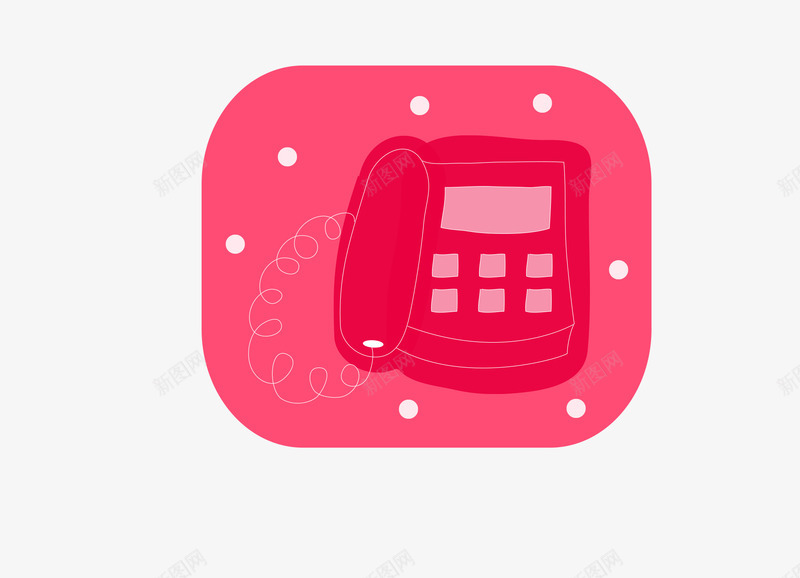 手绘卡通色固定电话图标png_新图网 https://ixintu.com 卡通电话 咨询电话 手绘电话机 投诉电话 电话 电话图标 电话机 红色电话