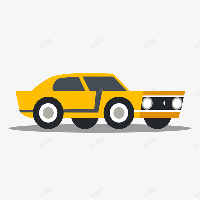 黄色小汽车png免抠素材_新图网 https://ixintu.com 交通工具 小汽车 小车 背景装饰 黄色汽车