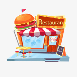 汉堡汉堡包餐厅装饰高清图片