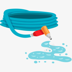 水管浇水蓝色水管插画矢量图高清图片