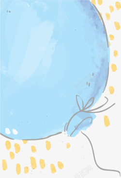 儿童节手绘蓝色气球素材