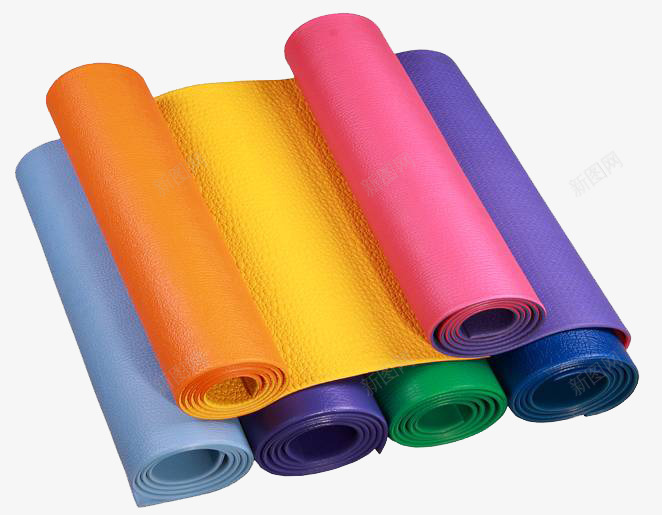 PVC瑜伽垫png免抠素材_新图网 https://ixintu.com 产品实物 健身用品 多色 瑜伽垫