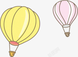 手绘热气球漂浮装饰素材