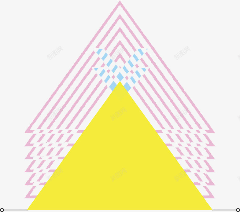 水彩图形png免抠素材_新图网 https://ixintu.com 促销 几何图形 卡通 多边形 手绘 水彩 粉色 装饰 黄色