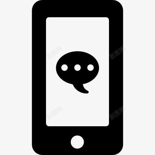 气泡在手机屏幕上图标png_新图网 https://ixintu.com 工具和用具 手机 手机套 手机屏幕展示图 电话 聊天 语音气泡 通讯