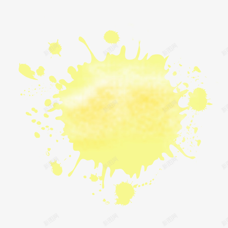 做旧黄色墨染图案png免抠素材_新图网 https://ixintu.com 做旧 喷洒 墨染 颜料 黄色