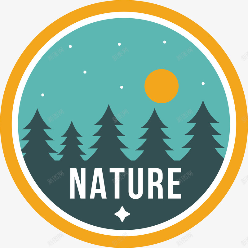 树林logo图标png_新图网 https://ixintu.com 圆形 户外 树林 树林logo 精美