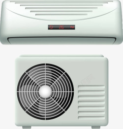 空调挂机手绘白色空调内外机高清图片