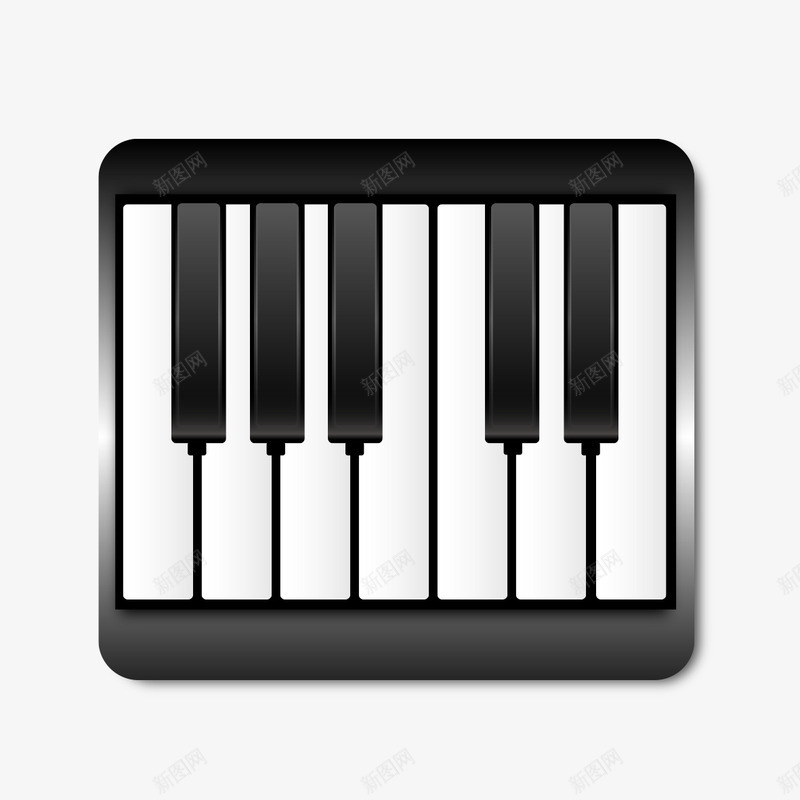黑白钢琴图标png_新图网 https://ixintu.com 图标 钢琴 黑白 黑白图标