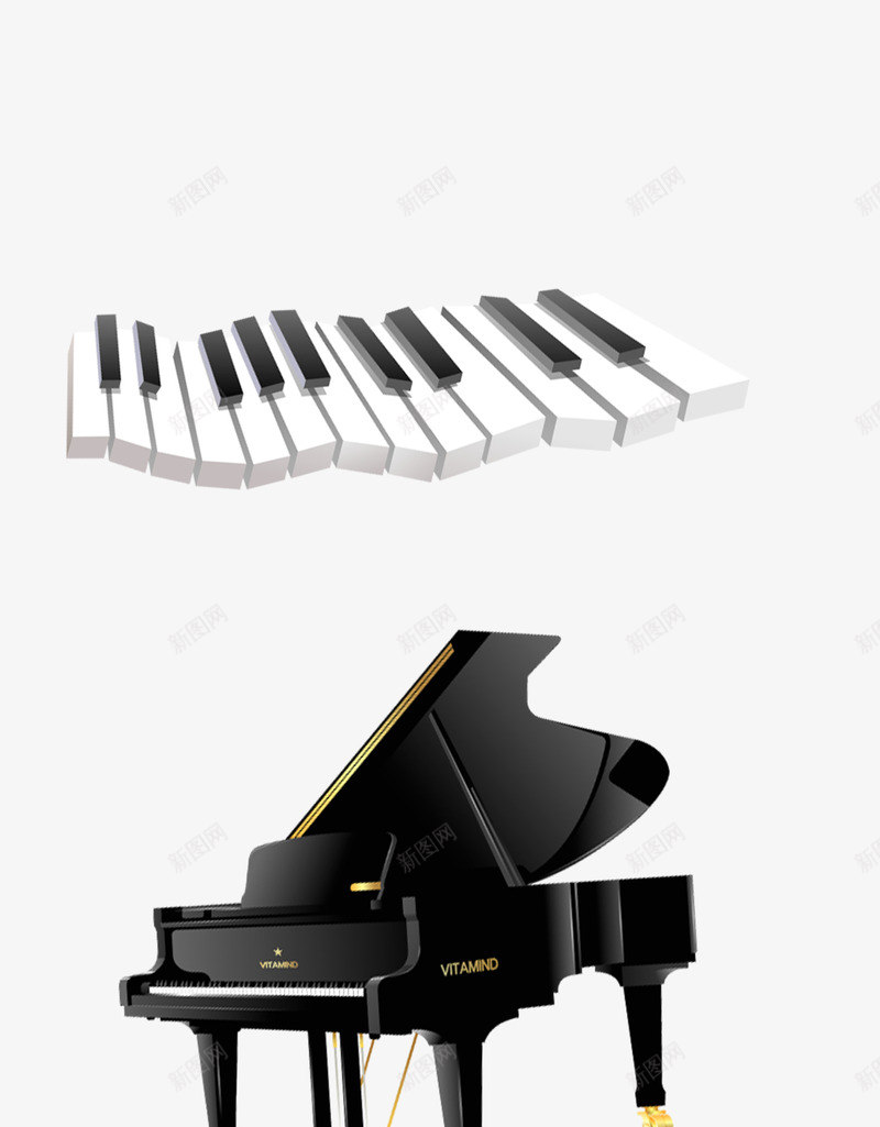 钢琴psd免抠素材_新图网 https://ixintu.com 演奏会 琴 钢琴 键盘 音乐