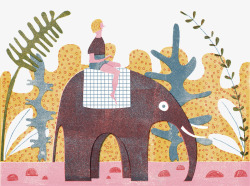 骑大象的人插图骑大象的人插图高清图片