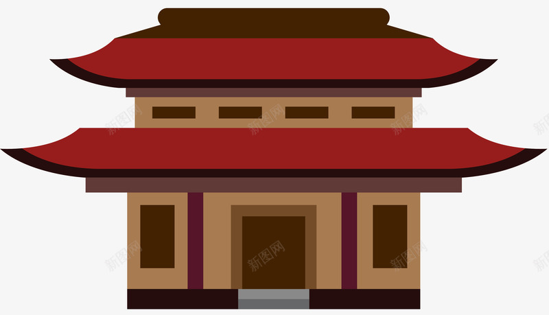 横向大屋顶建筑png免抠素材_新图网 https://ixintu.com 中国特色 古代建筑 古典风格 大屋顶 横向