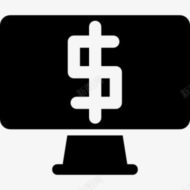 美元符号在屏幕图标图标