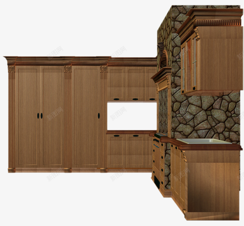 3D建模场景厨房橱柜免费png免抠素材_新图网 https://ixintu.com 3D建模场景 动画建模 厨房 厨房场景 橱柜