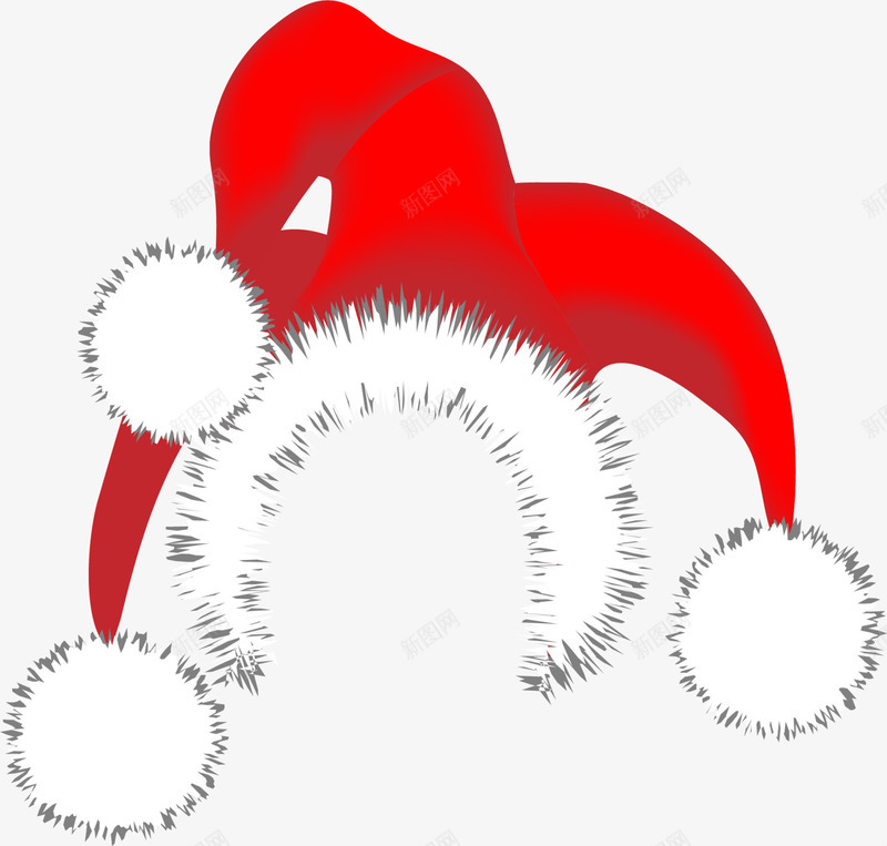 圣诞节红色小丑帽子png免抠素材_新图网 https://ixintu.com 喜庆帽子 圣诞节帽子 小丑帽子 白色毛球 童趣 红色帽子