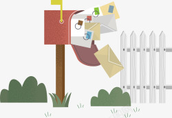 堆满信件的邮筒素材