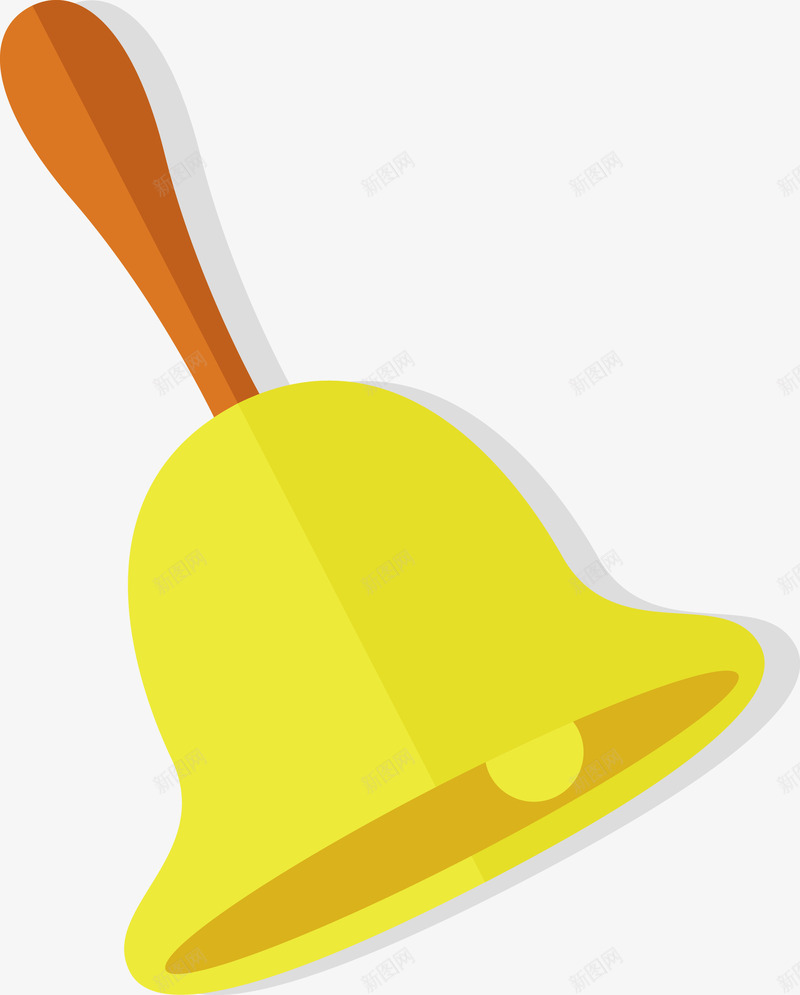 铃铛png免抠素材_新图网 https://ixintu.com 扁平化 摇铃 黄色