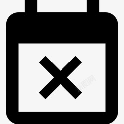 交叉x日历与字母X图标高清图片