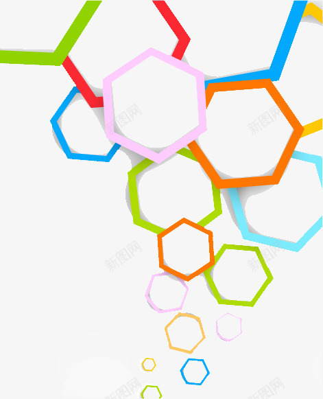 多边形背景装饰矢量图eps免抠素材_新图网 https://ixintu.com 六边形 多边形 彩色 矢量图