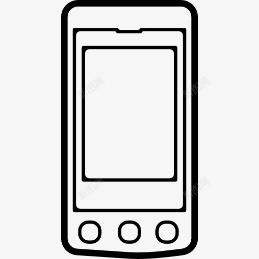 手机变三按钮前面图标png_新图网 https://ixintu.com 三 屏幕 工具 工具和用具 手机 按钮 正面 电话 轮廓