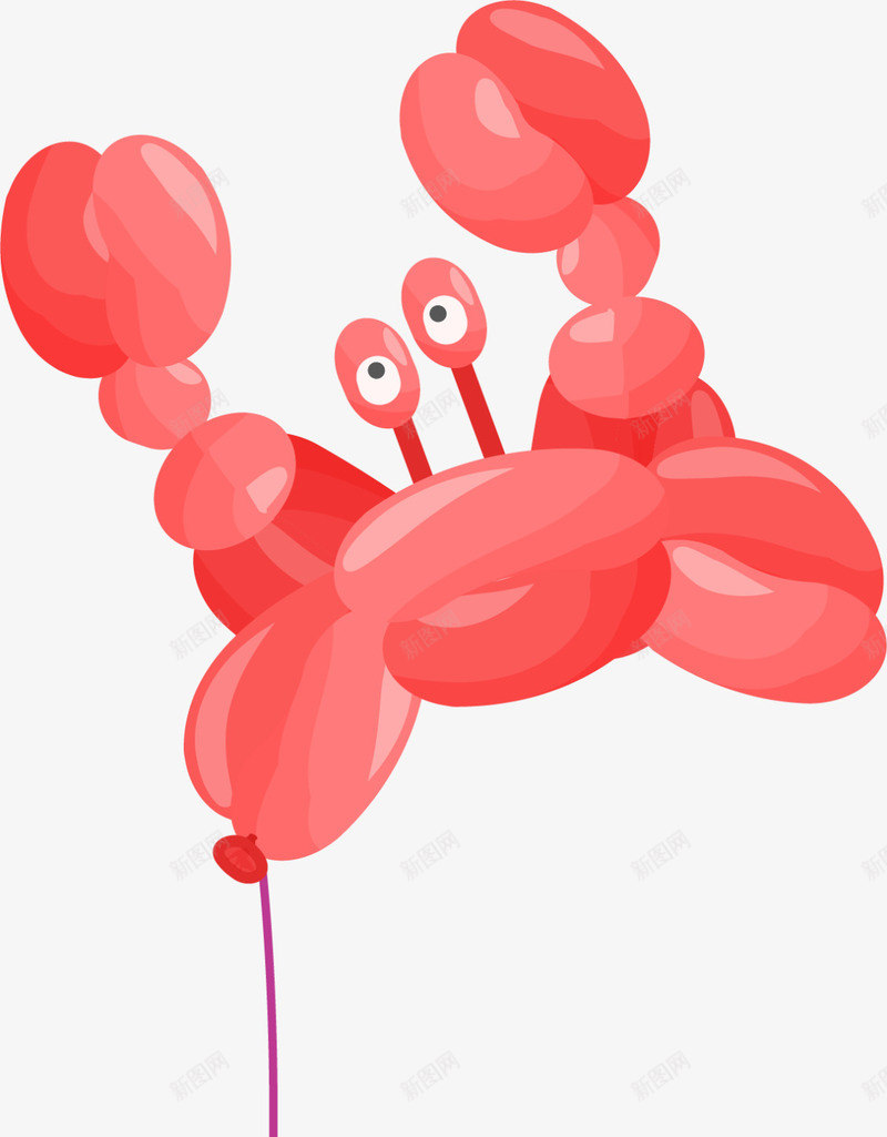 儿童节红色螃蟹气球png免抠素材_新图网 https://ixintu.com 一只气球 儿童节 创意气球 童趣 红色气球 螃蟹气球