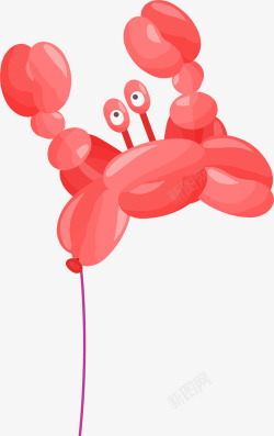 一只螃蟹儿童节红色螃蟹气球高清图片