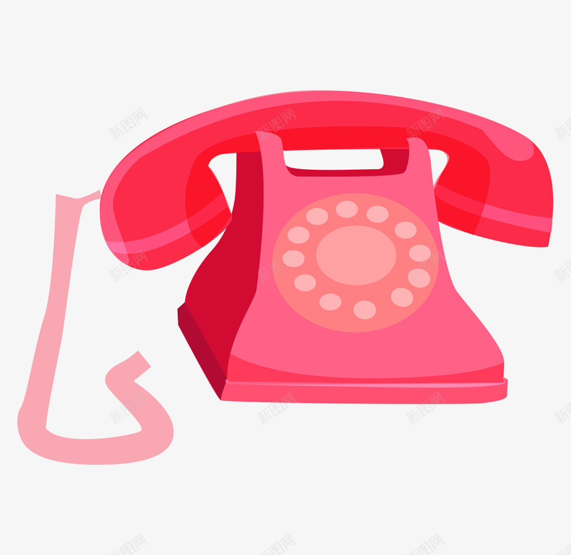 卡通手绘红色古典电话png免抠素材_新图网 https://ixintu.com 卡通的电话 古典的电话 手绘电话机 手绘的座机 矢量的通讯工具 红色的电话