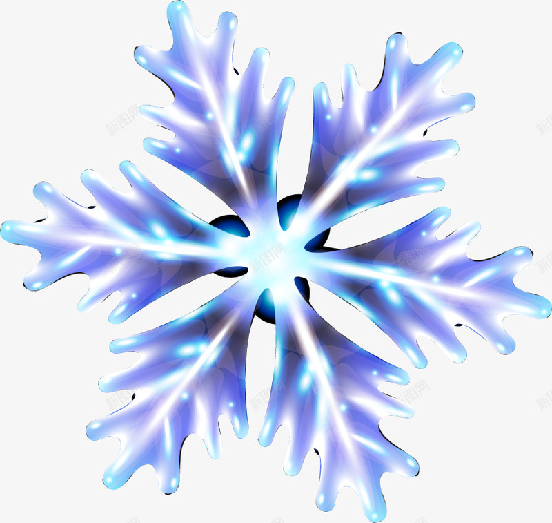 蓝色纯净渐变雪花png免抠素材_新图网 https://ixintu.com 渐变 纯净 蓝色 雪花