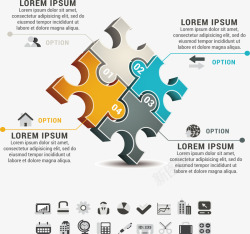 矩形拼图信息图表矢量图素材