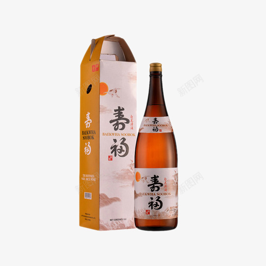 白花寿福清酒png免抠素材_新图网 https://ixintu.com 13度 大容量 特产清酒 韩国进口