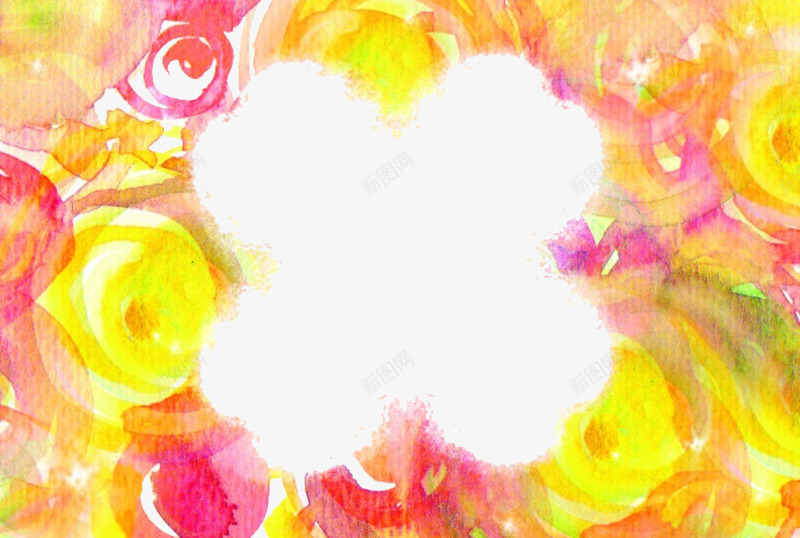 唯美童趣花朵水彩花框png免抠素材_新图网 https://ixintu.com 唯美 水彩花框 童趣 花朵